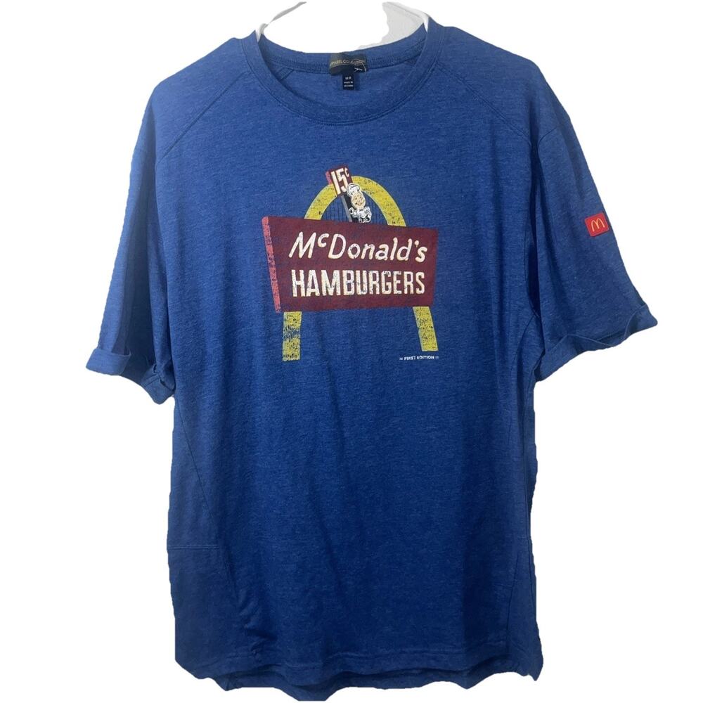 First Edition vtg M McDonald's Hamburgers golden arch restaurant sign t-shirt S